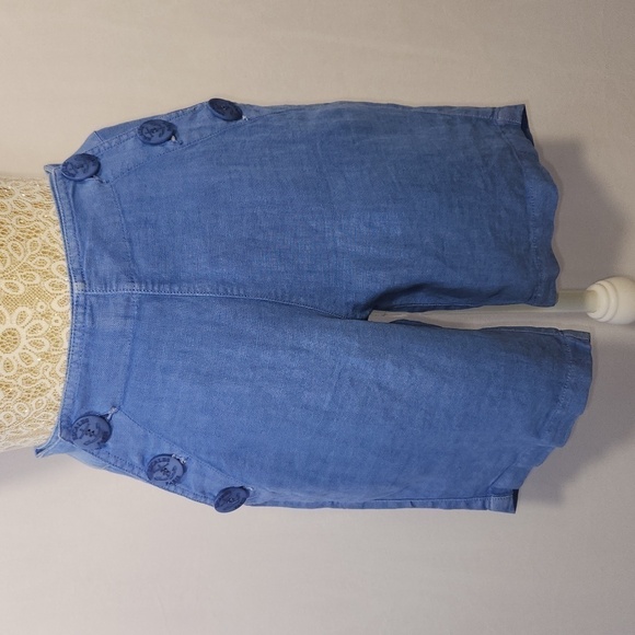 Escales Paris Women EU36/US6 100% Linen Sailor Button Front Back Pocket Shorts - Picture 1 of 16